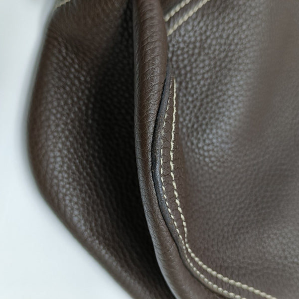 Calfskin Top Handle Bag Brown