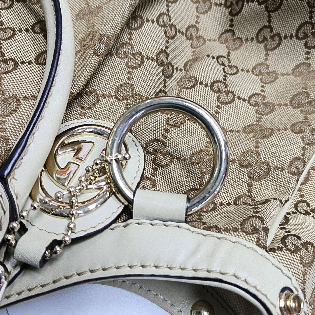 Authenticated pre-owned  Sukey Monogram Canvas Beige - Top Handle Bag at Looply