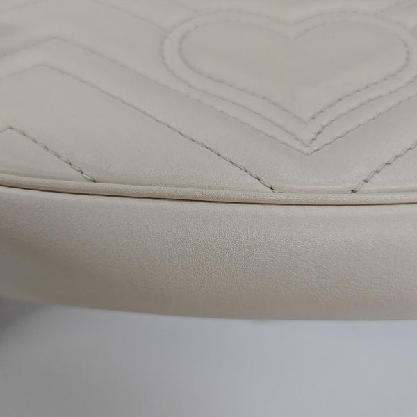 GG Marmont Mini Quilted Calfskin White