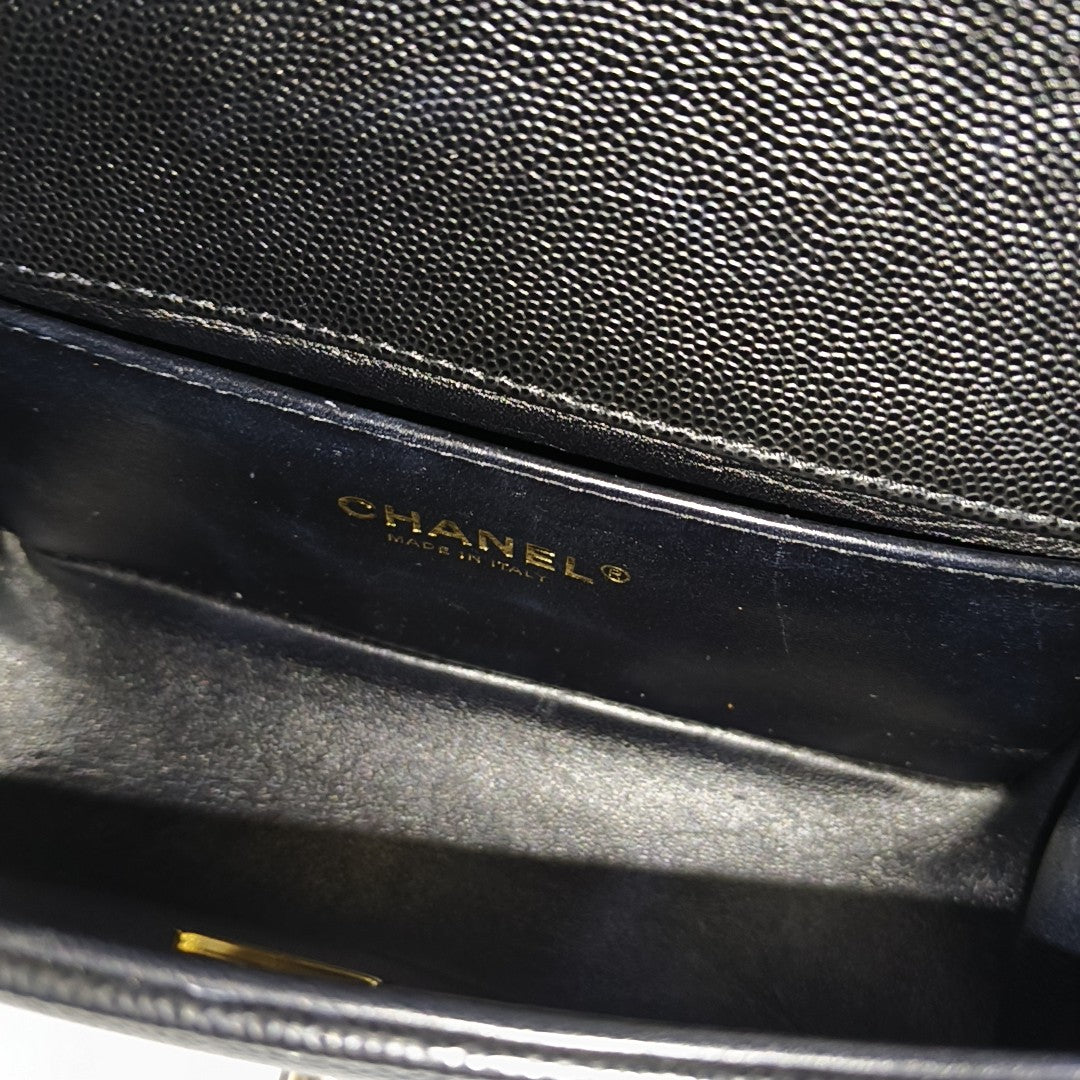 BOY CHANEL Small Quilted Grained Calfskin Black