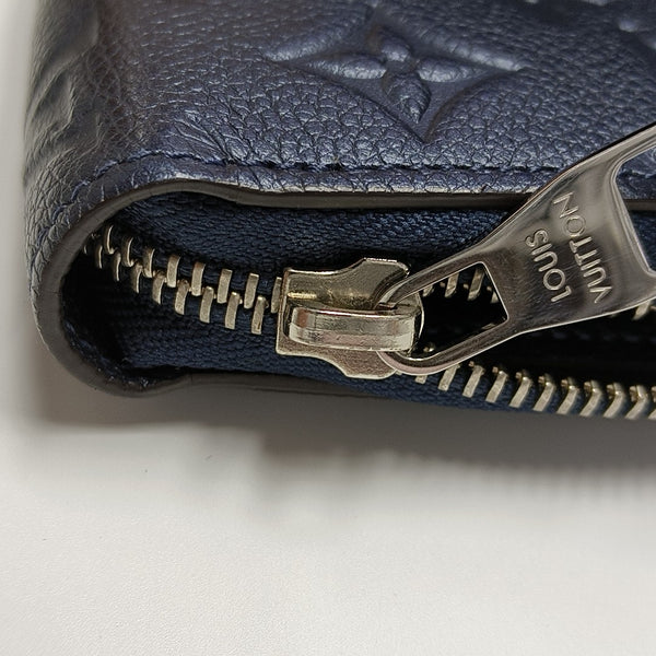 ZIPPY Monogram Calfskin Blue Wallet