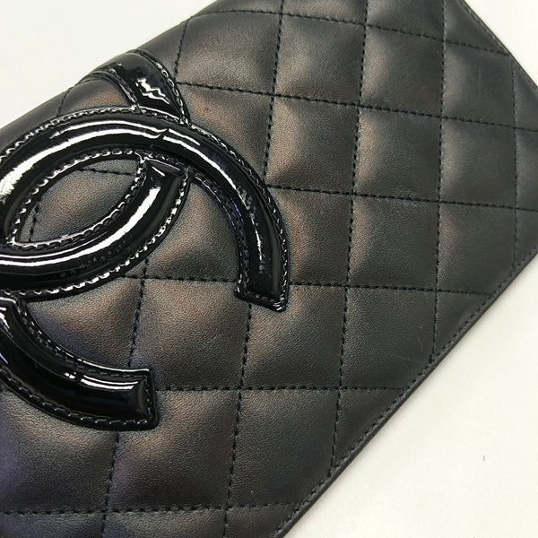 CAMBON Quilted Calfskin Black Wallet