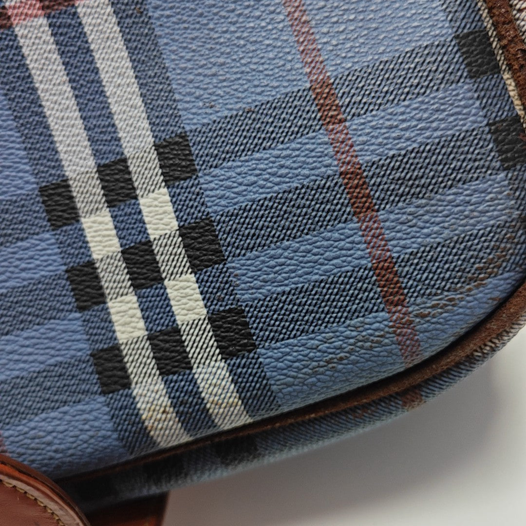 Coated Canvas Shoulder Bag Blue