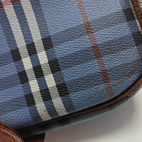 Coated Canvas Shoulder Bag Blue
