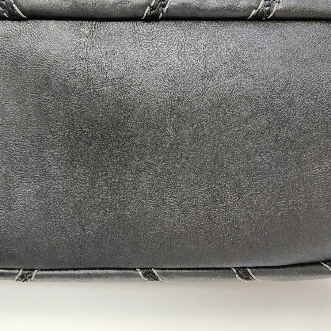 Quilted Calfskin Shoulder Bag Black