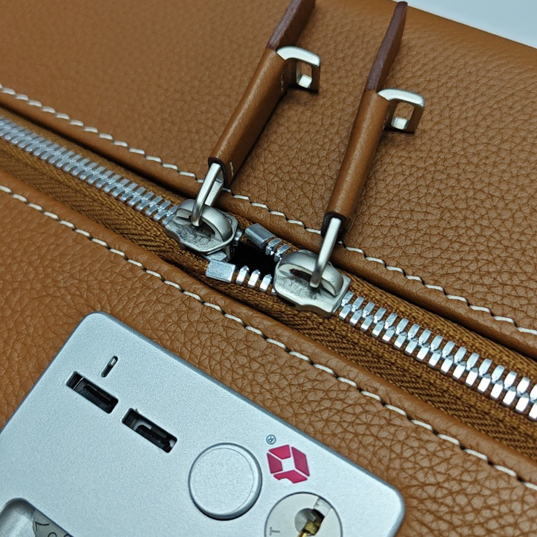 Calfskin Luggage Brown