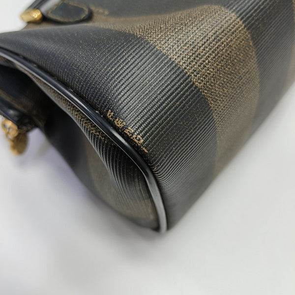 Coated Canvas Shoulder Bag Brown