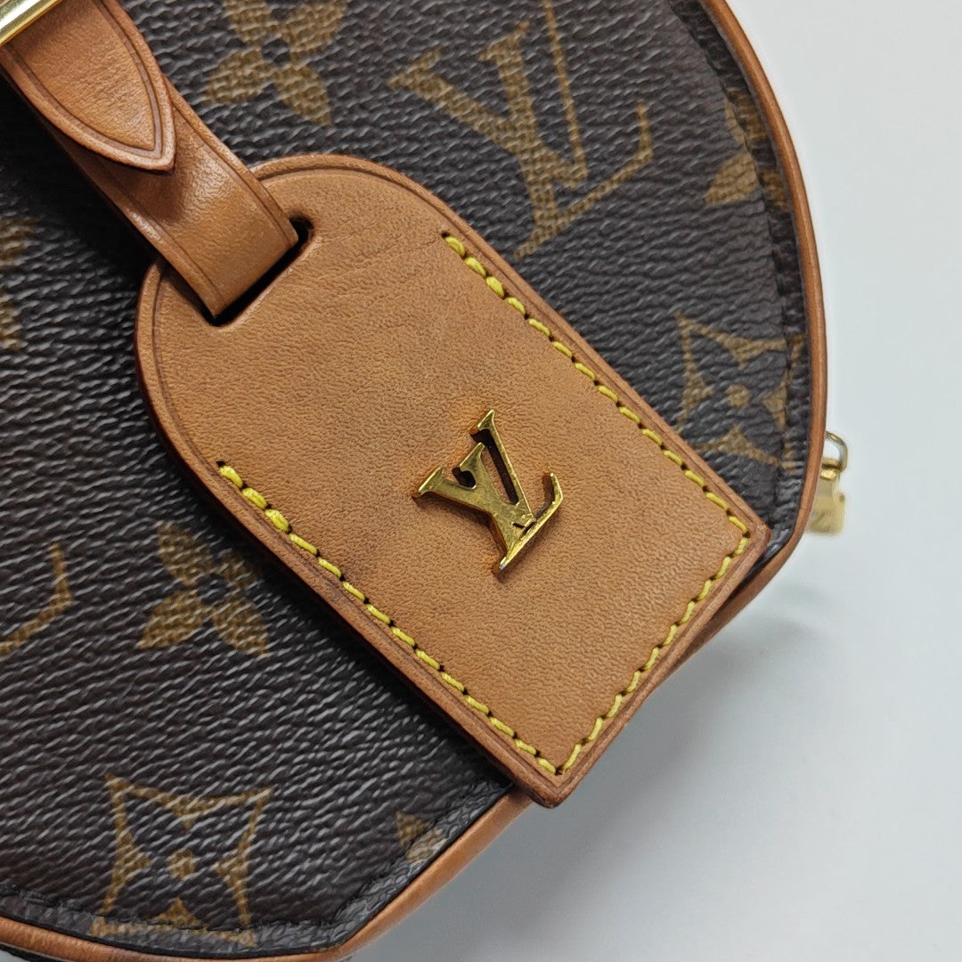 BOITE CHAPEAU Mini Monogram Coated Canvas Brown