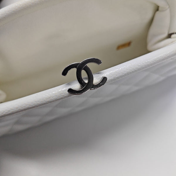 Quilted Lambskin Clutch White