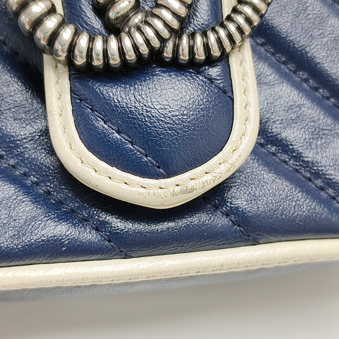 GG Marmont Mini Quilted Calfskin Blue
