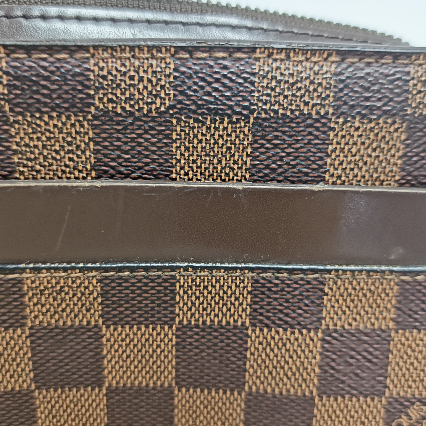 SAINT LOUIS Damier Ebene Coated Canvas Brown