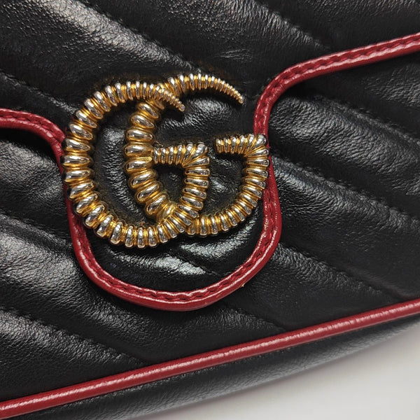 GG Marmont Super Mini Quilted Calfskin Black