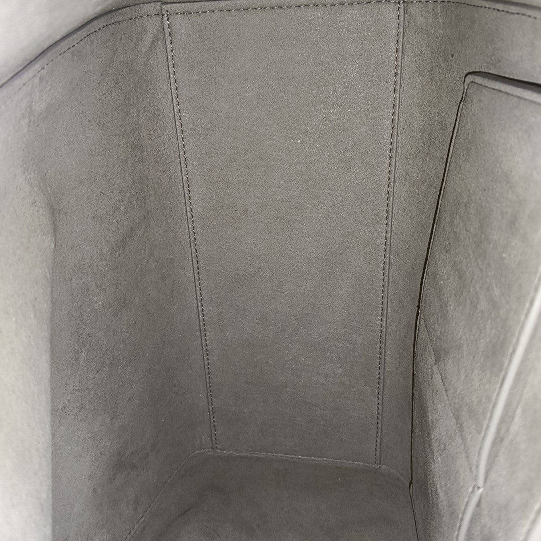 Leather Tote Bag Gray