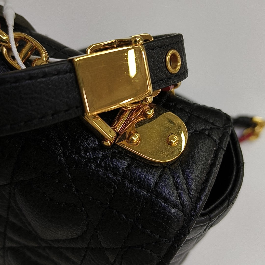 Dior Caro Medium Cannage Calfskin Black