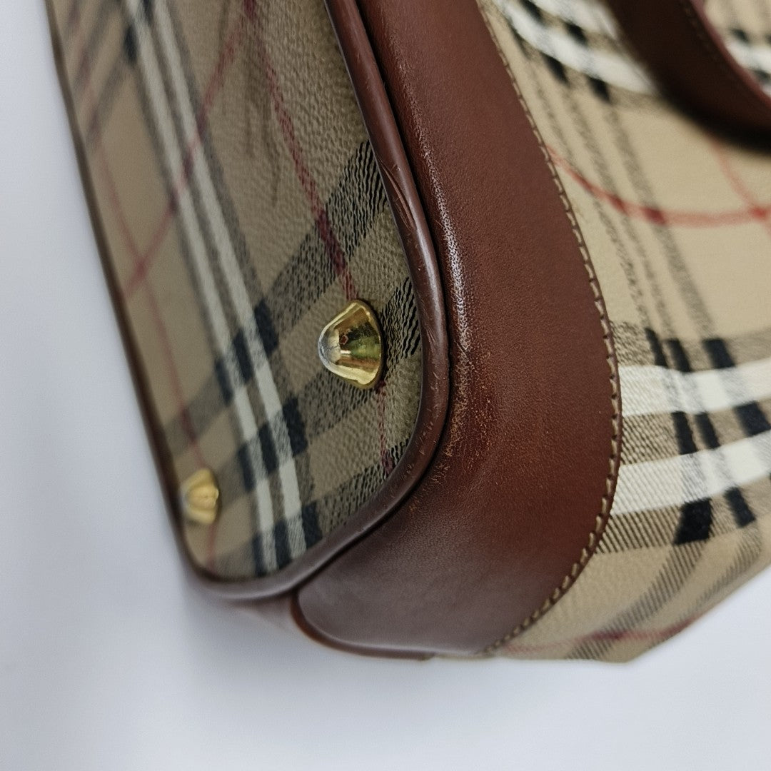 Coated Canvas Shoulder Bag Beige