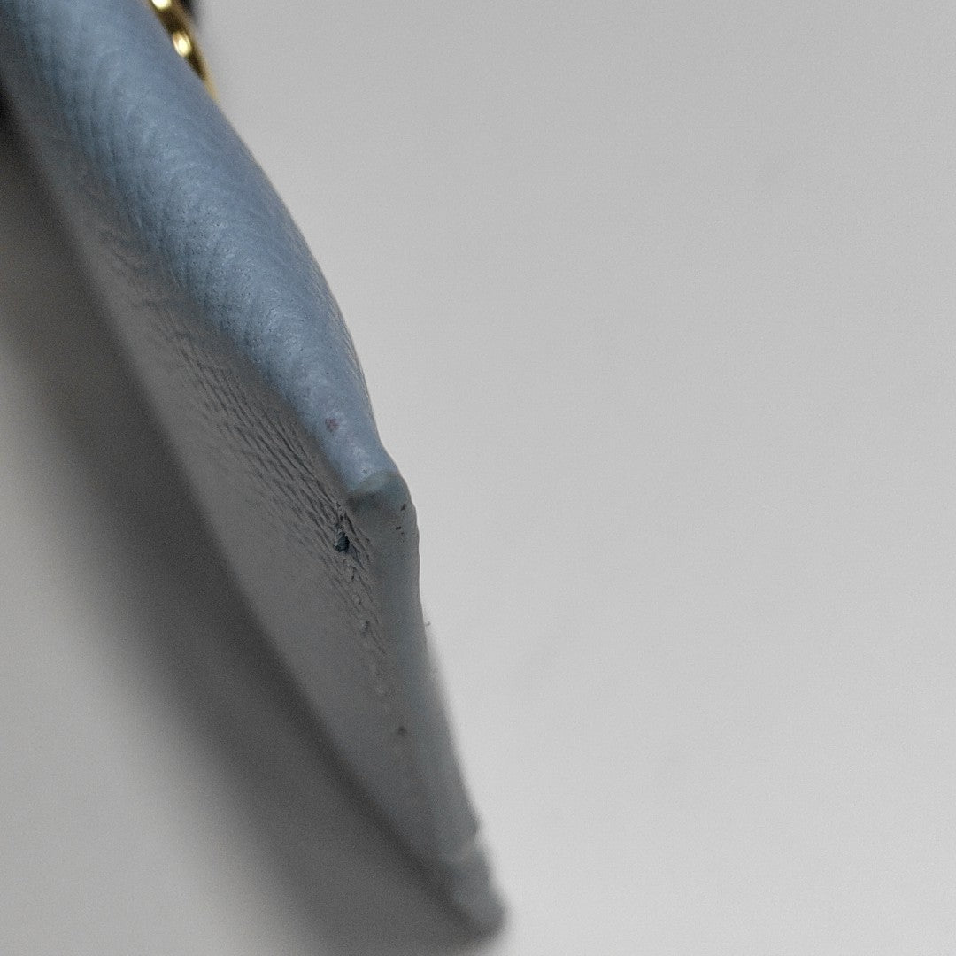 Gancini Calfskin Blue Card Holder