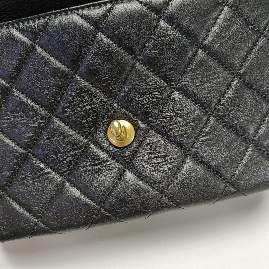 Quilted Calfskin Crossbody Bag Black