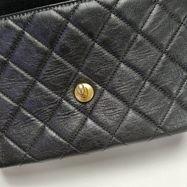 Quilted Calfskin Crossbody Bag Black