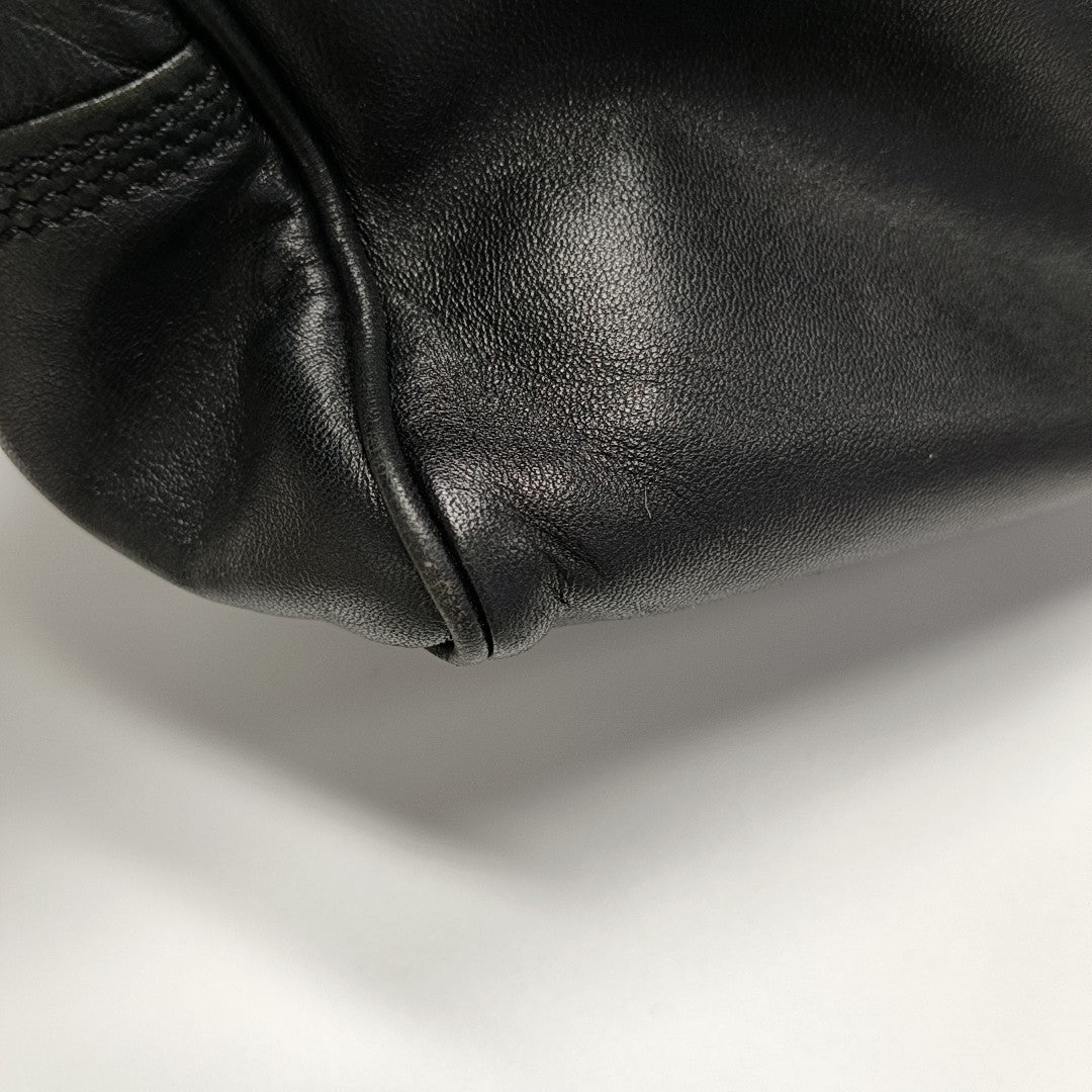 Calfskin Top Handle Bag Black