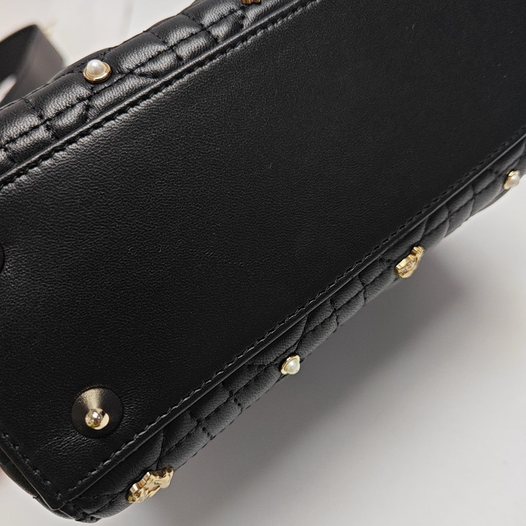 Lady Dior Small Cannage Calfskin Black