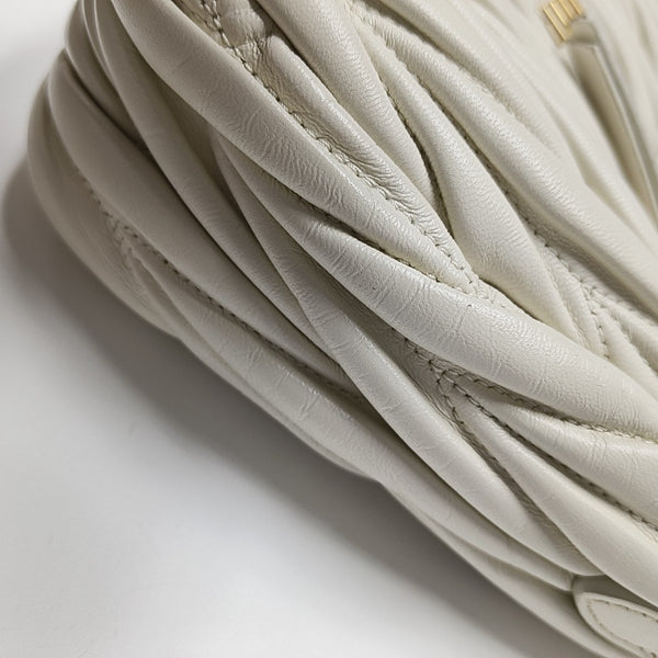 Wander Matelassé Small Quilted Lambskin White