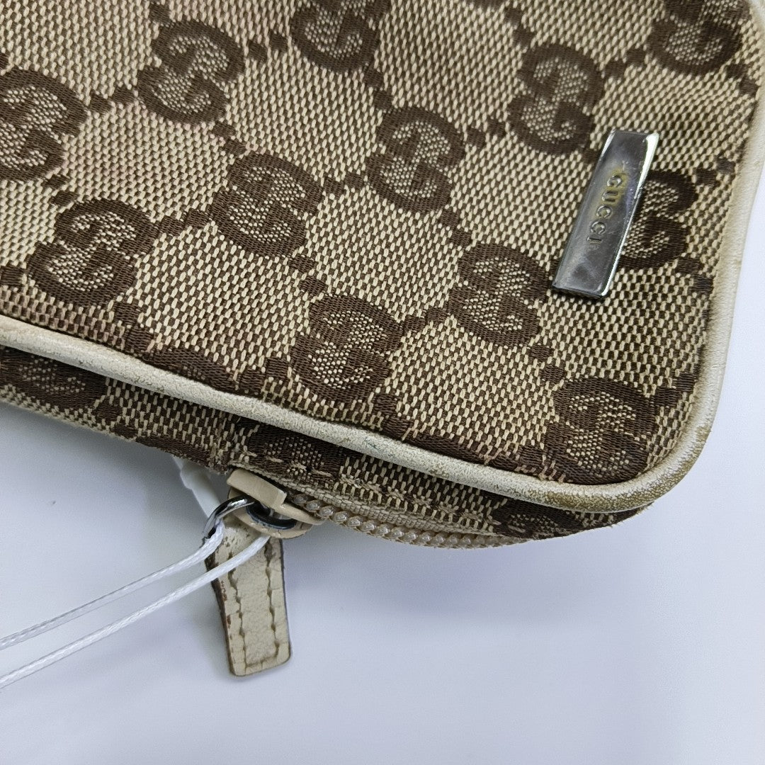 Monogram Canvas Clutch Beige