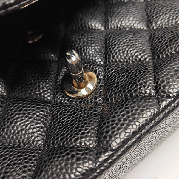 CLASSIC FLAP Small Quilted Grained Calfskin Black