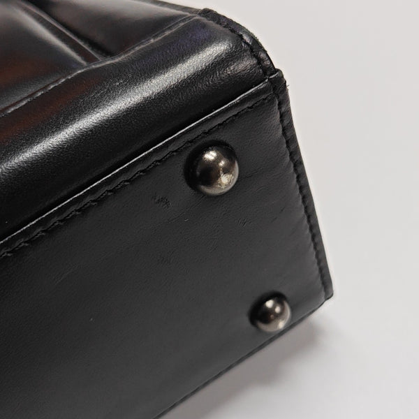 Calfskin Top Handle Bag Black