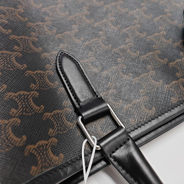 Coated Canvas Shoulder Bag Brown