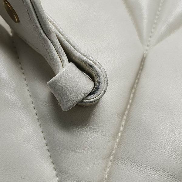 Quilted Lambskin Shoulder Bag White