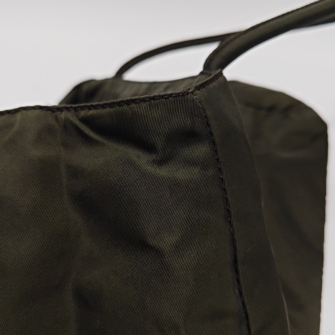 Nylon Top Handle Bag Green