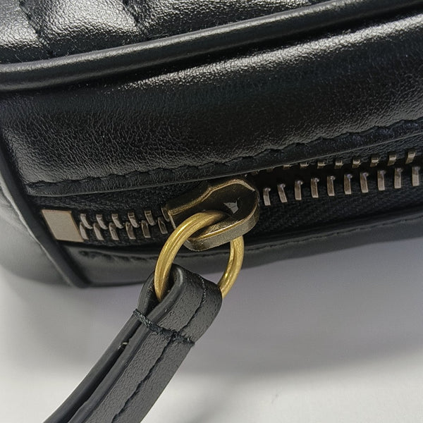 GG Marmont Small Quilted Calfskin Black