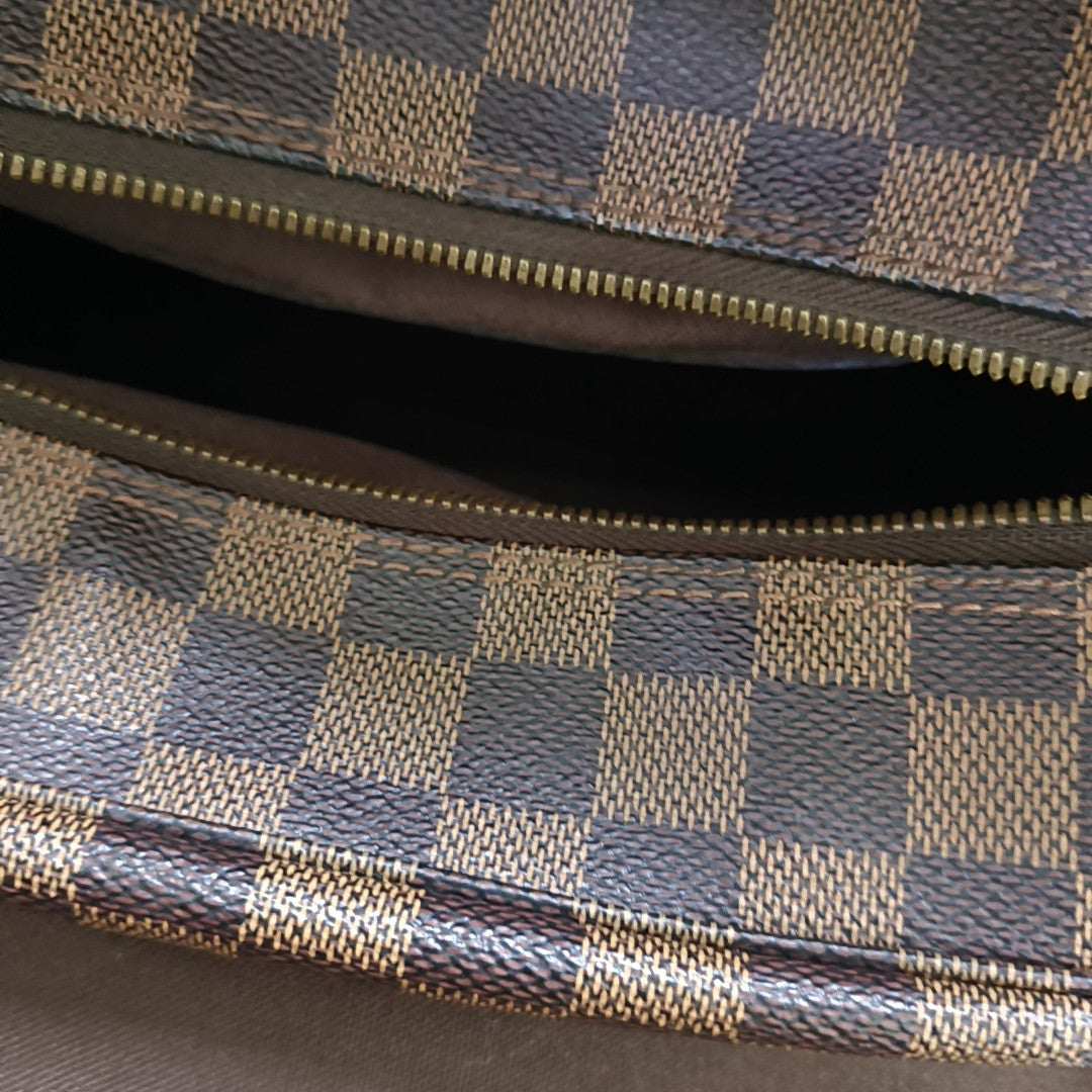 NAVIGLIO Damier Ebene Coated Canvas Brown