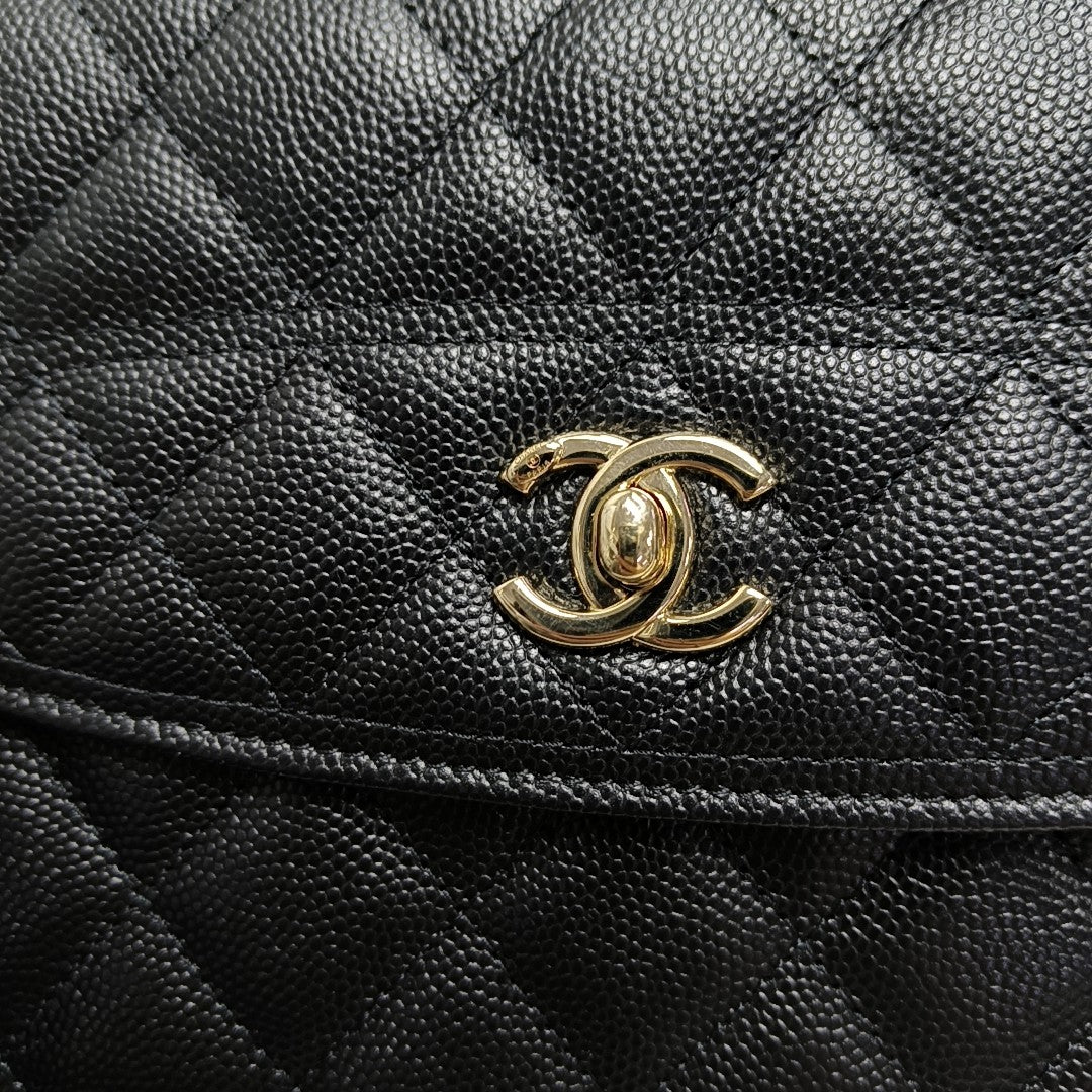 Quilted Grained Calfskin Black