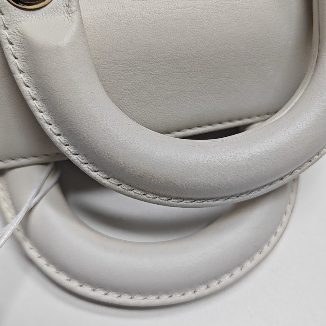 Lady D-Joy Super Mini Cannage Lambskin White