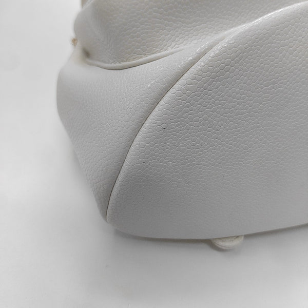 DUMA Small Quilted Grained Calfskin White