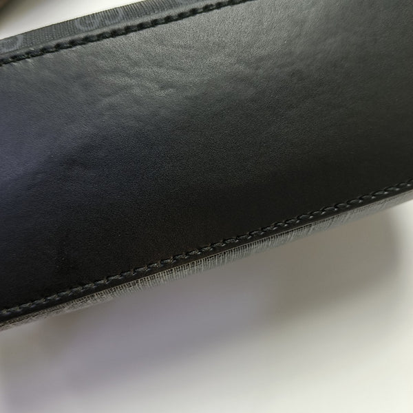 Monogram Coated Canvas Shoulder Bag Black