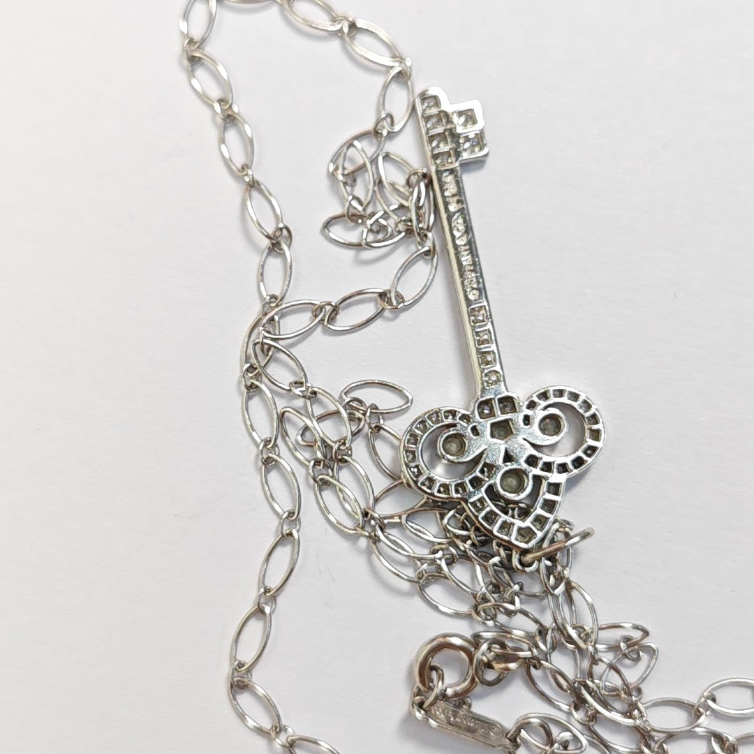 18k White Gold Silver Jewelry Set
