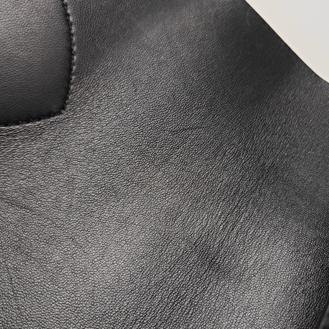 Square Stone Calfskin Black