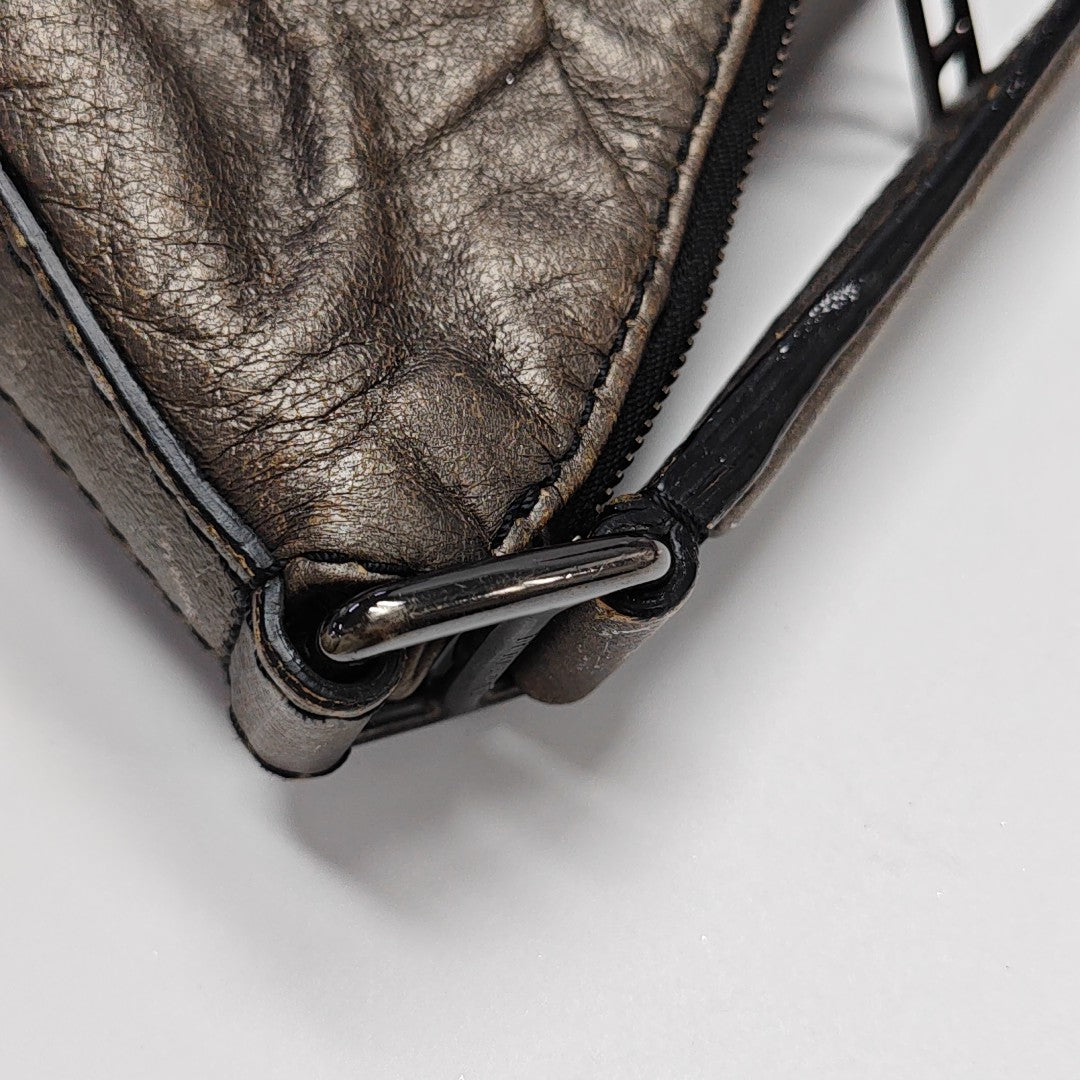 Calfskin Top Handle Bag Gray