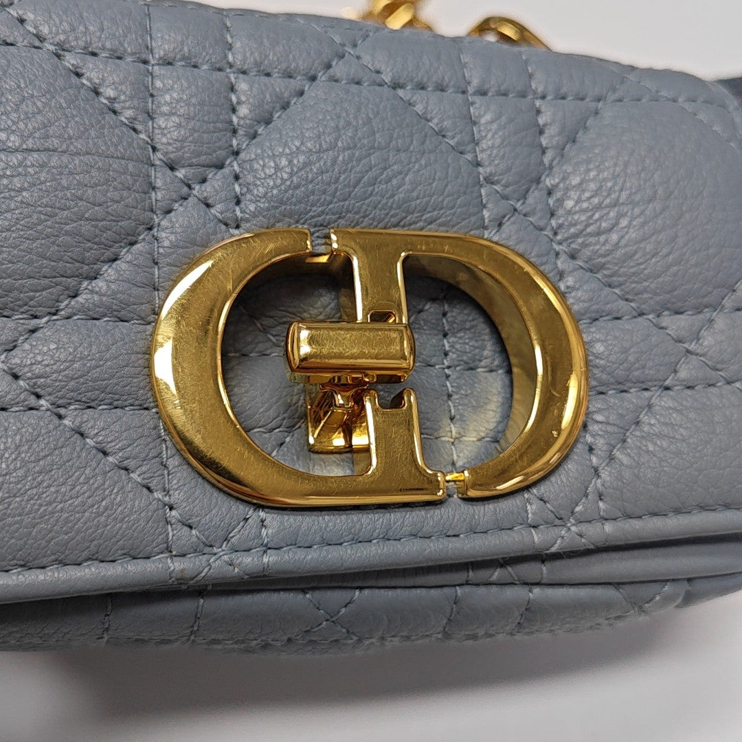 Dior Caro Super Mini Calfskin Blue