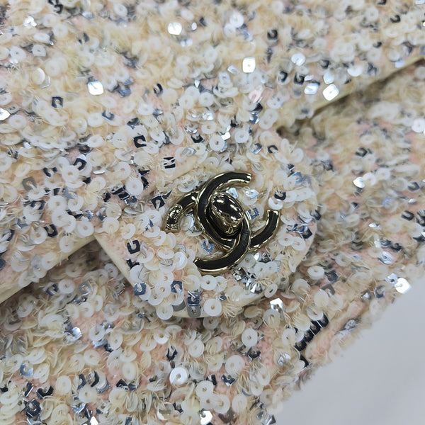 Sequins Shoulder Bag Beige