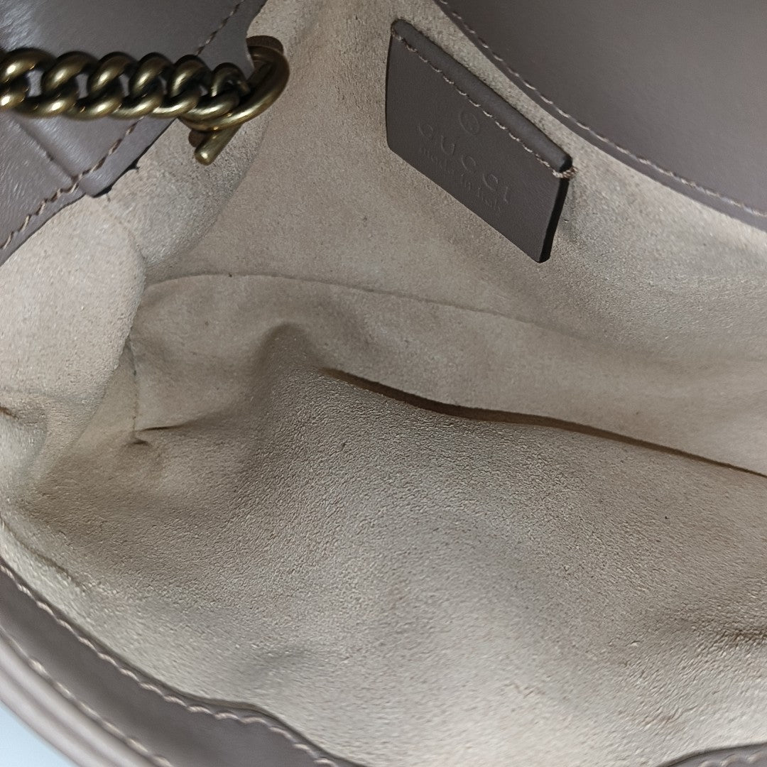 GG Marmont Mini Quilted Calfskin Beige
