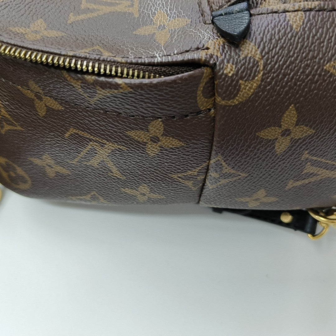 PALM SPRINGS Mini Monogram Coated Canvas Brown