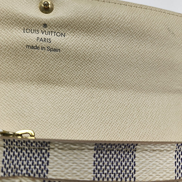 PORTE MONNAIE Damier Azur Coated Canvas White Wallet