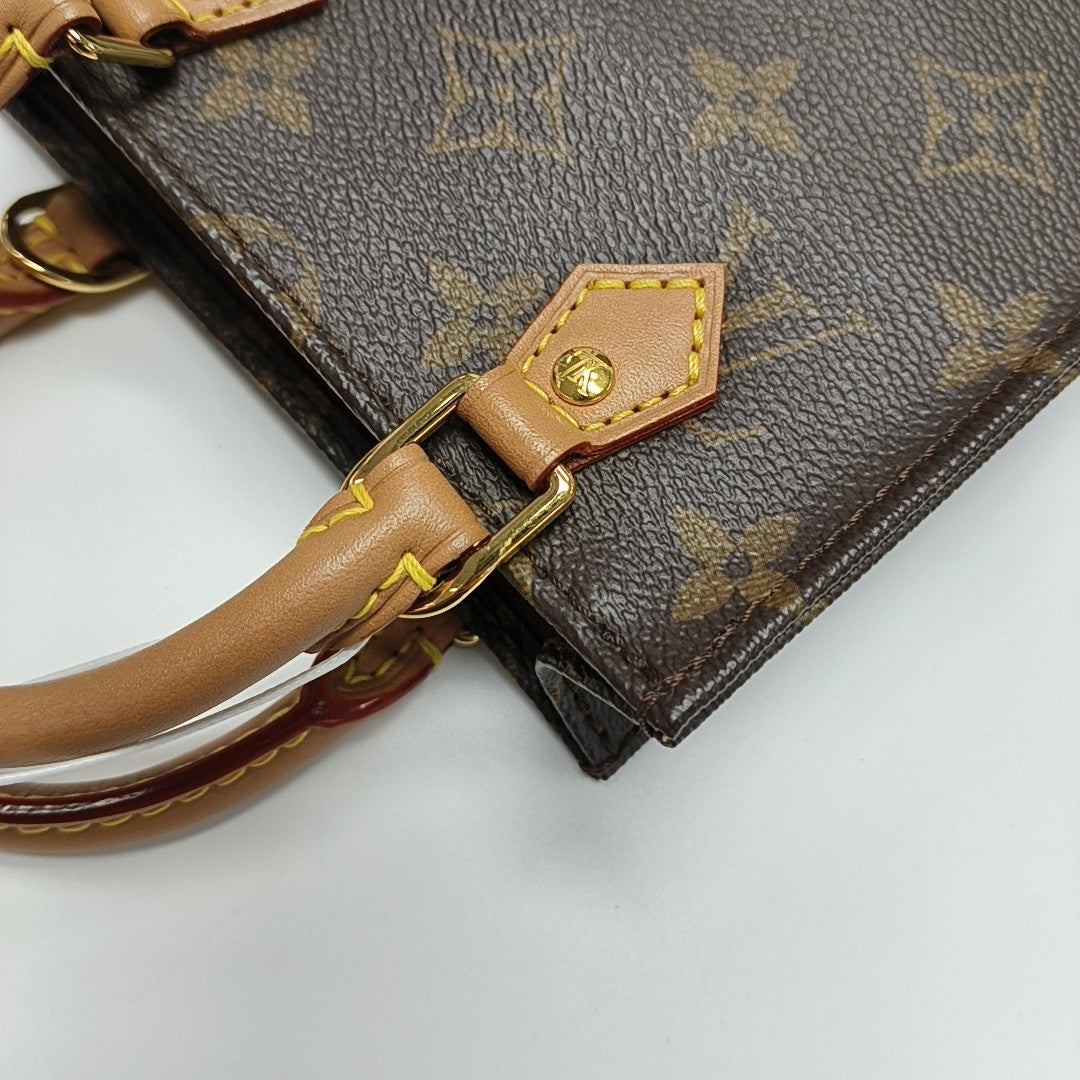 SAC PLAT Mini Monogram Coated Canvas Brown