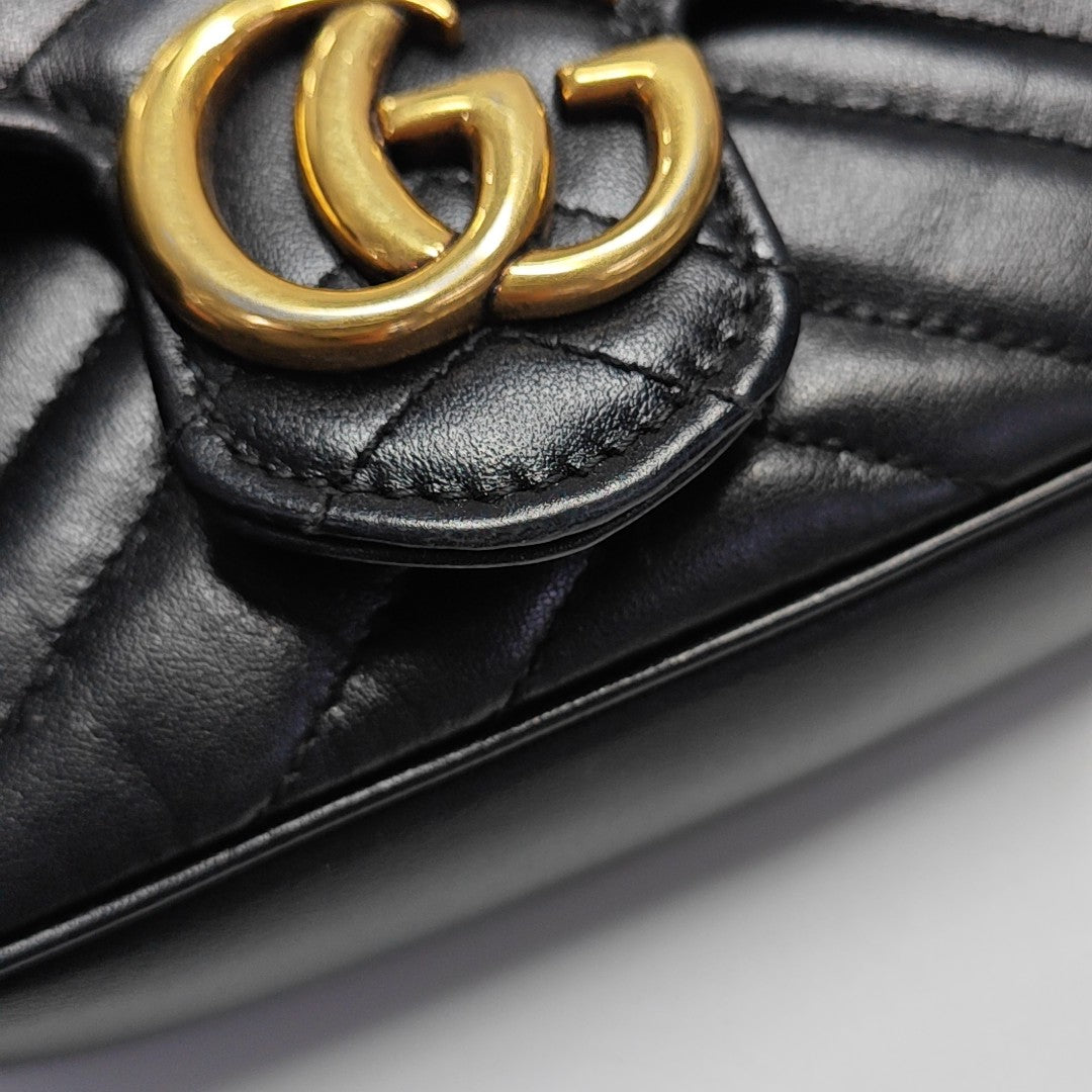 GG Marmont Mini Quilted Calfskin Black