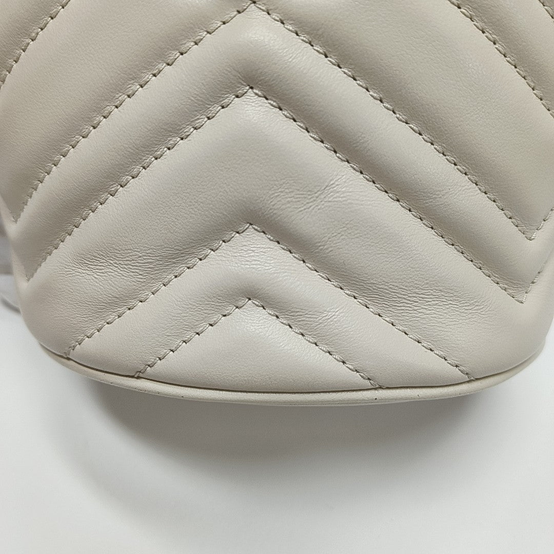 GG Marmont Mini Quilted Calfskin White
