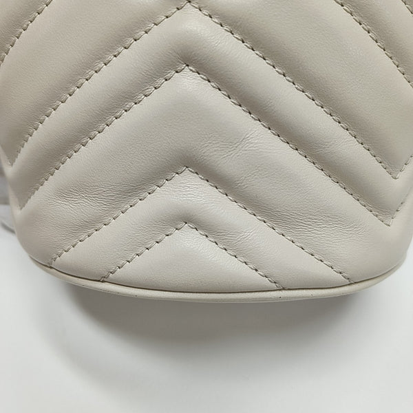GG Marmont Mini Quilted Calfskin White