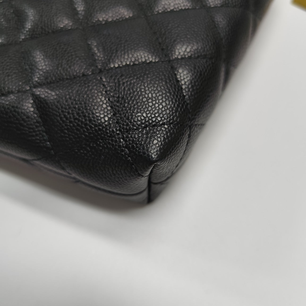 Quilted Grained Calfskin Shoulder Bag Black